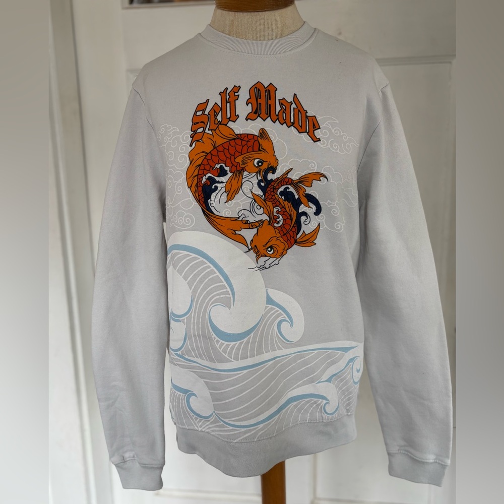 Self Made emo Sweatshirt with Koi Fish